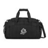 Minimal Logo Gym Bag | Black Duffle with Front Pocket, Adjustable Strap