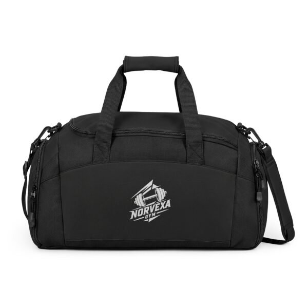 679151562753177455_2048.jpeg Minimal Logo Gym Bag | Black Duffle with Front Pocket, Adjustable Strap